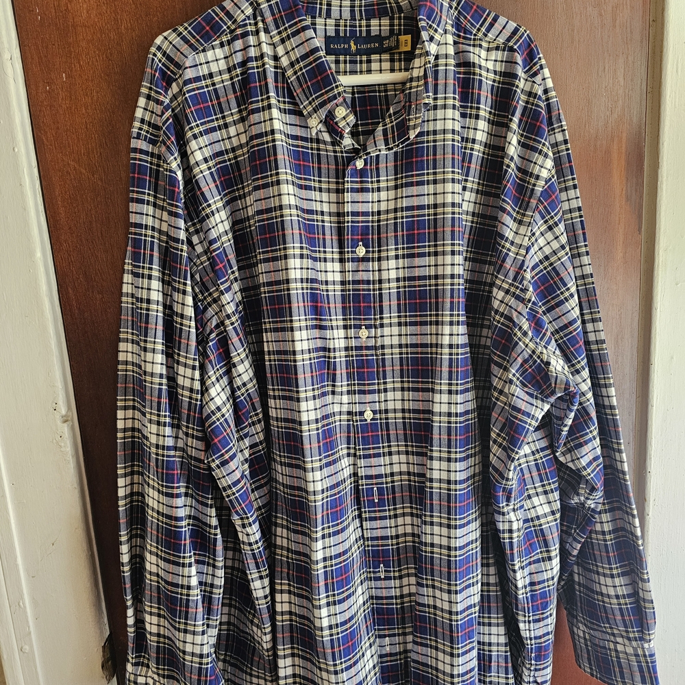 Ralph Lauren Blue and Red Casual Button Down Shirt